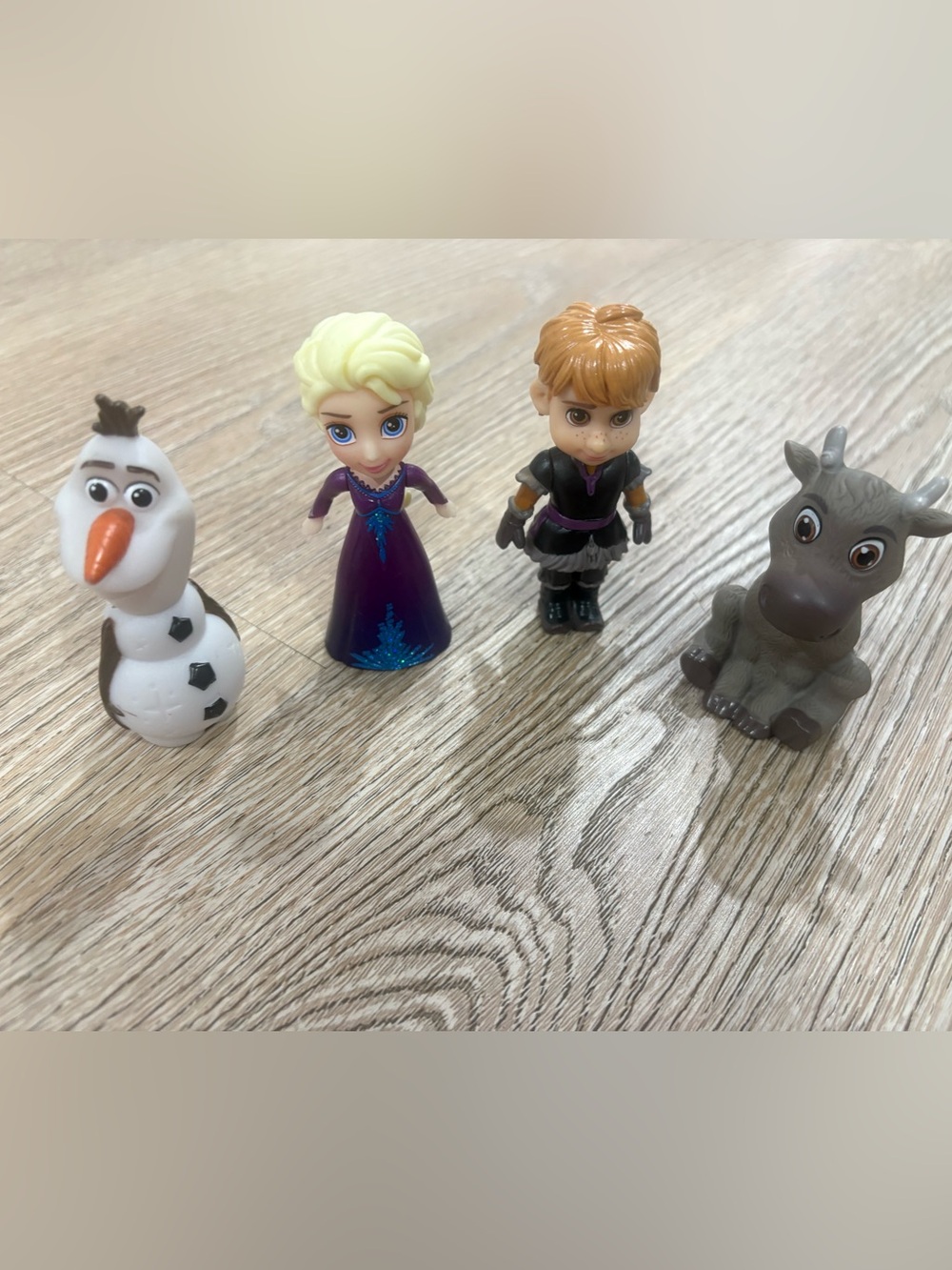 Disney Frozen Little Kingdom Olaf Elsa Kristoff Sven Figure Lot Hasbro Mini Doll